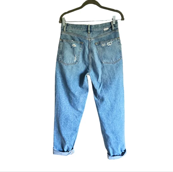 Boyish High Rise The Toby Relaxed Taper Lyocell Distressed Jeans Size 26 , 14" - Picture 13 of 16